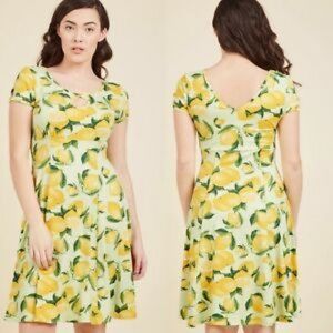 Modcloth Lemon Print Dress